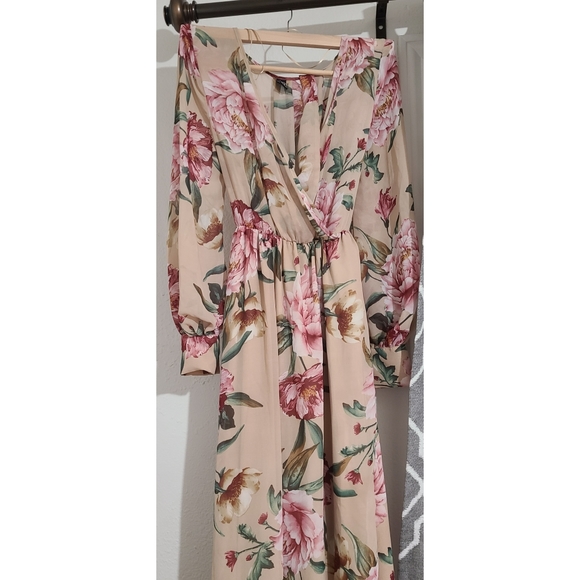 Long sleeve floral chiffon dress - Picture 5 of 8